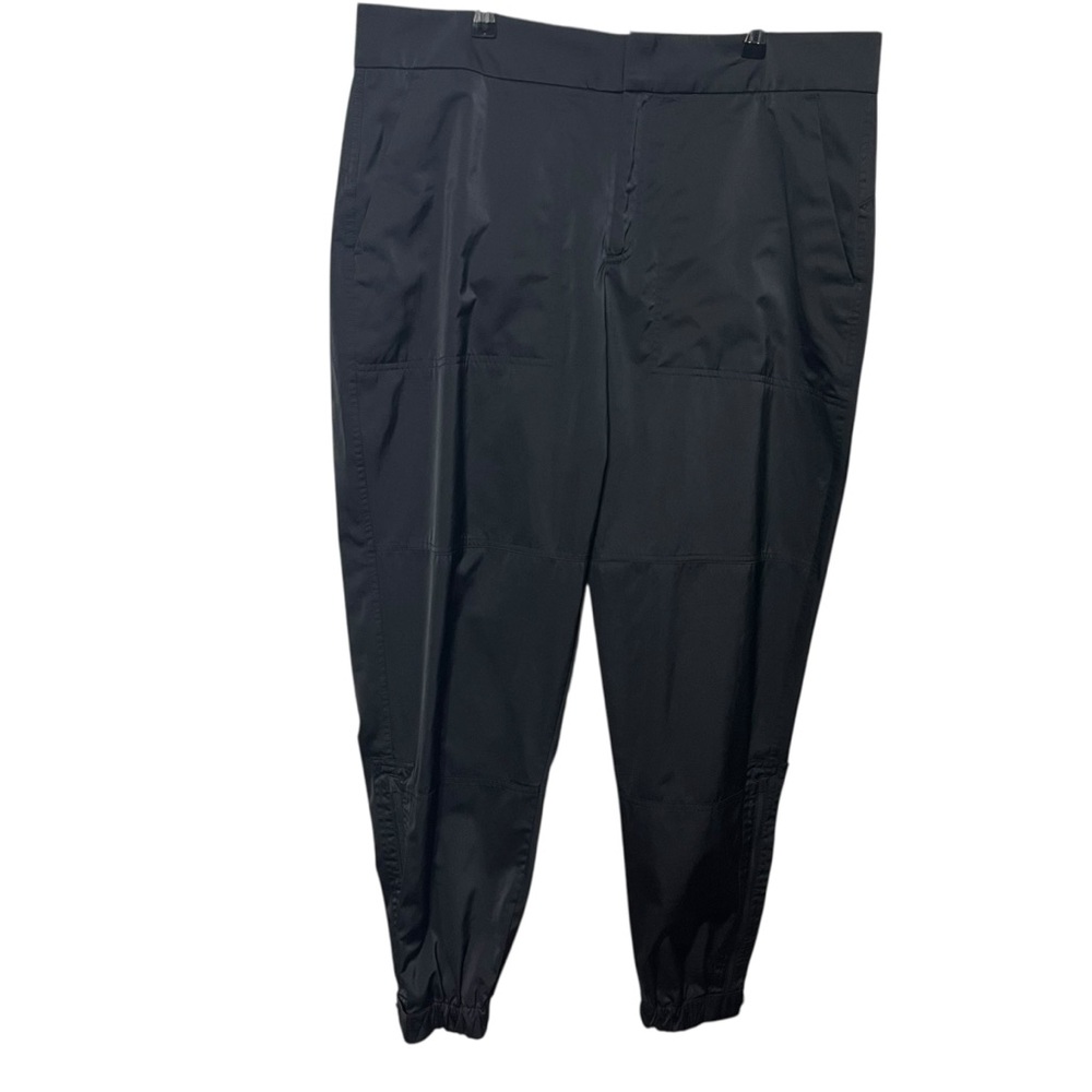Athleta Radiant Joggers Women’s Size 16 Black Tapered Zip Ankle Sporty Luxe - Picture 2 of 14